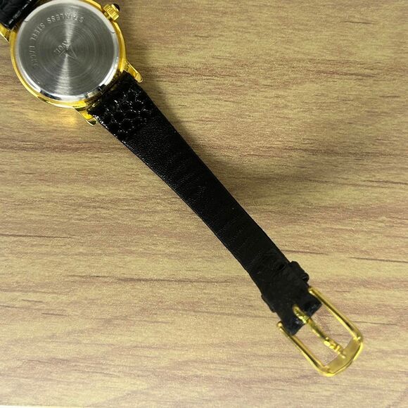 Ladies Avon Stunning Gold Tone Black Leather Band Analog Quartz Watch - Picture 5 of 6